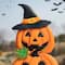 Glitzhome® 3.3ft. Halloween Lighted Metal Stacked Jack-O-Lantern Yard Stake Set